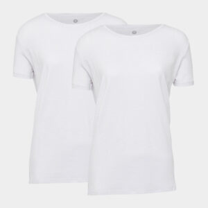 2 hvide T-shirts i bambus til dame fra JBS of Denmark