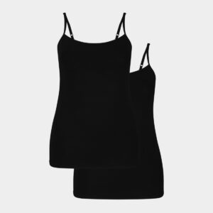 2 sorte bambus tank tops tynd strop til dame fra Bamboo Basics (Størrelse: Small)