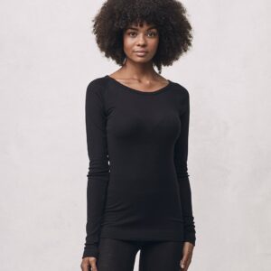 Seamless Basic | Jade Merino Wool Blouse - Black