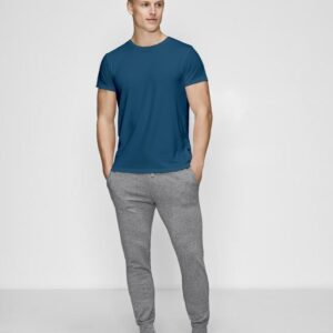 Bambussæt med blå t-shirt og grå sweatpants