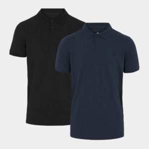 2 pak bambus pique polo shirt sort - mørkeblå til Mænd fra JBS of Denmark