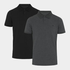 2 pak bambus pique polo shirt sort - mørkegrå til Mænd fra JBS of Denmark