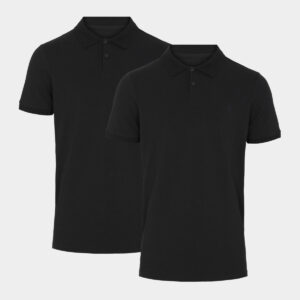 2 pak bambus pique polo shirt sort til Mænd fra JBS of Denmark