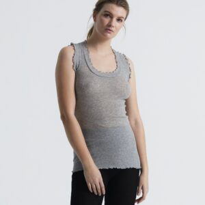 Flounce | Cotton Tank Top - Grey Melange