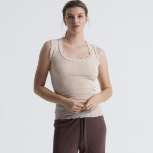 Flounce | Cotton Tank Top - Rosie Beige