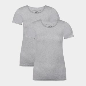 2 grå kortærmede bambus T-shirts med rund hals til Dame fra Bamboo Basics (Størrelse: Small)