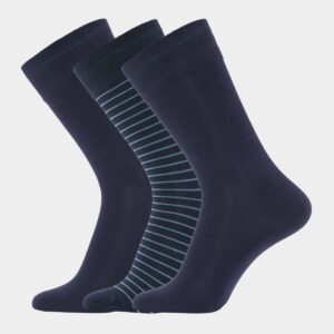 3 par bambus strømper i navy blå og lyseblå striber til Unisex fra Bamboo Basics (Størrelse: 35-40)