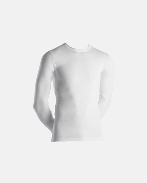 Økologisk bomuld, Langærmet T-shirt "Rib", Hvid