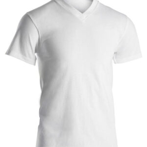 Økologisk bomuld, T-shirt v-neck "Jersey", Hvid