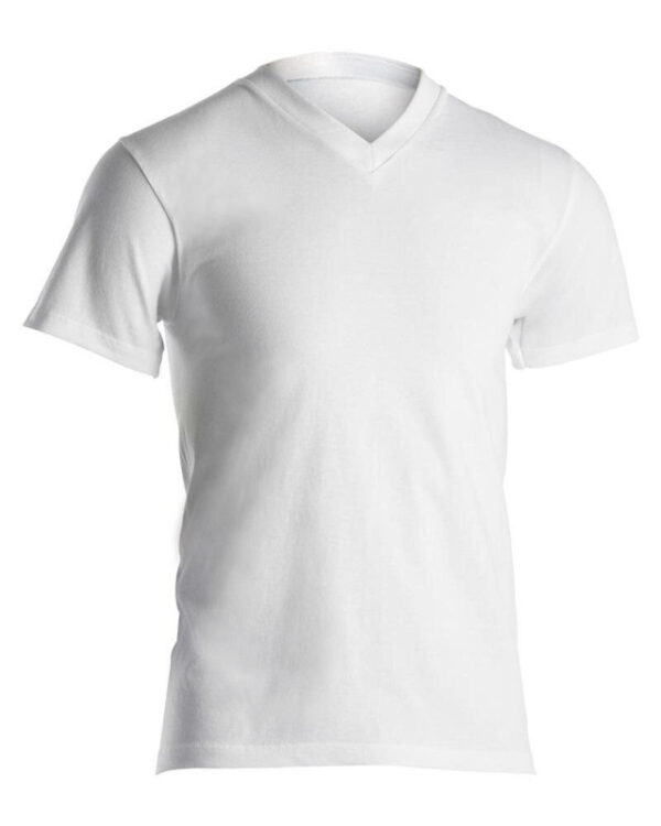 Økologisk bomuld, T-shirt v-neck "Jersey", Hvid