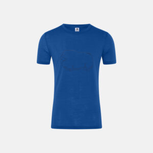 Økologisk uld, T-shirt, Blå med print