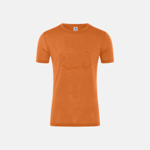Økologisk uld, T-shirt, Orange med print