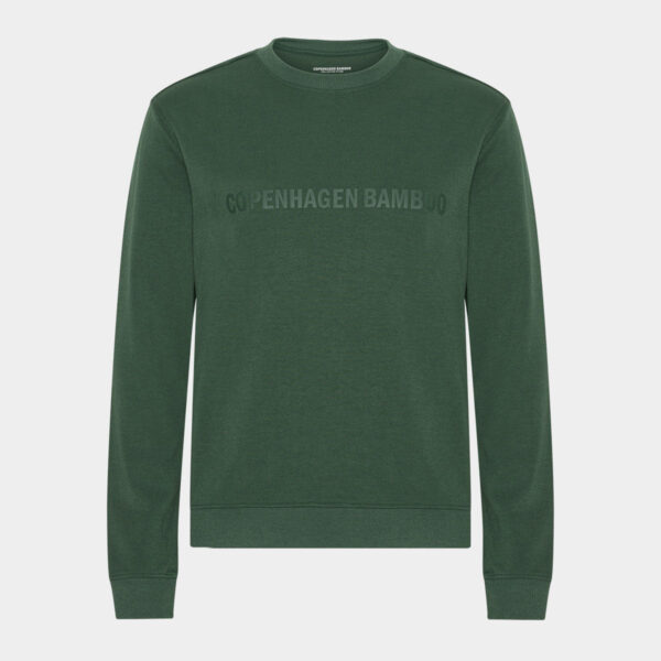 Grøn bambus sweatshirt med logo, XS