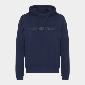 Navy bambus hoodie med logo fra Copenhagen Bamboo, XS