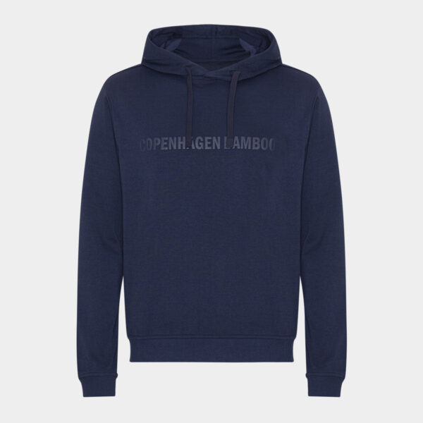 Navy bambus hoodie med logo fra Copenhagen Bamboo, XS