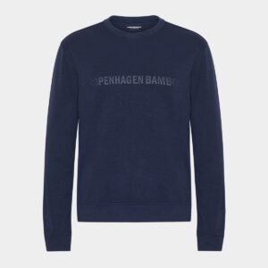 Navy bambus sweatshirt med logo, XS