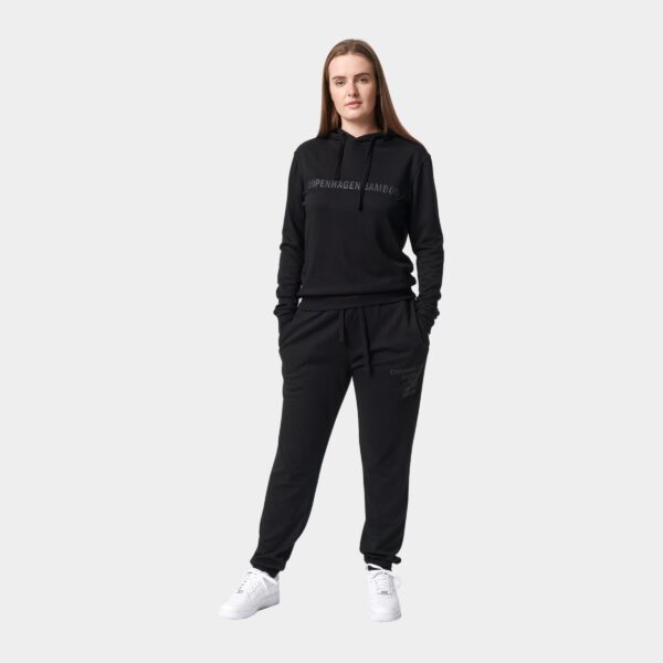 Bambus hoodie joggingsæt i sort med logo til damer fra Copenhagen Bamboo, XS