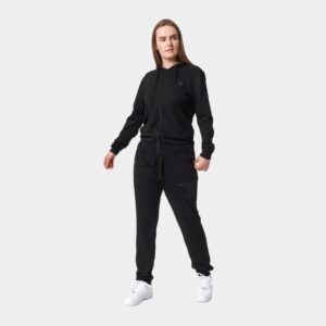 Bambus hoodie med lynlås joggingsæt i sort til damer fra Copenhagen Bamboo, XS
