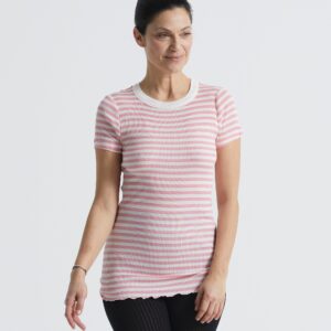 Silky Tee | Silke - Pink/off-white - One Size