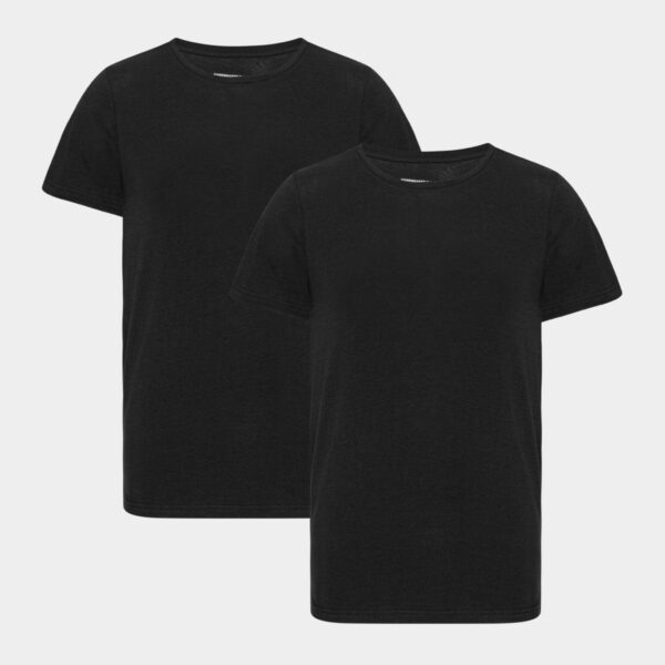 2 sorte bambus slim fit T-shirt med rund hals fra Copenhagen Bamboo, S