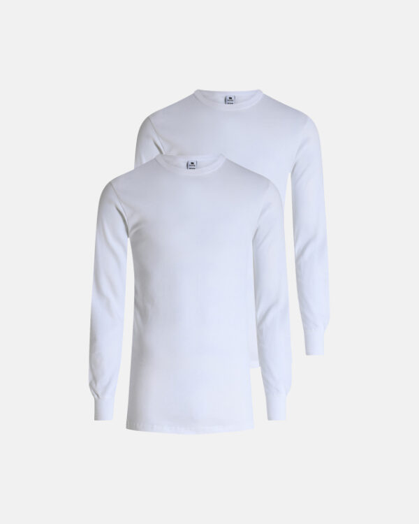 2-pack Økologisk bomuld, Langærmet T-shirt "Rib", Hvid