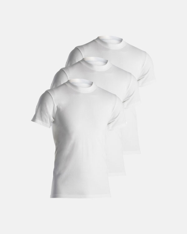 3-pack Økologisk bomuld, T-shirt o-hals "Jersey", Hvid
