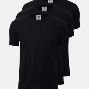 3-pack Økologisk bomuld, T-shirt, o-neck, sort