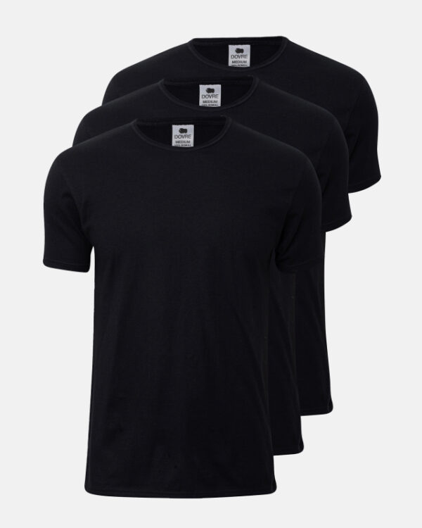 3-pack Økologisk bomuld, T-shirt, o-neck, sort