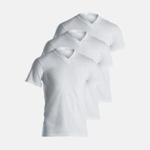 3-pack Økologisk bomuld, T-shirt v-neck "Jersey", Hvid