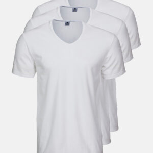 3-pack Økologisk bomuld, T-shirt, v-neck, hvid