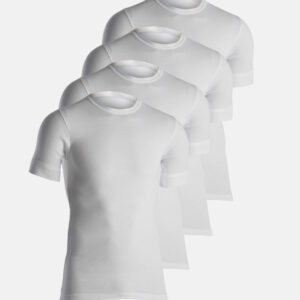 4-pack Økologisk bomuld, T-shirt "Rib", Hvid