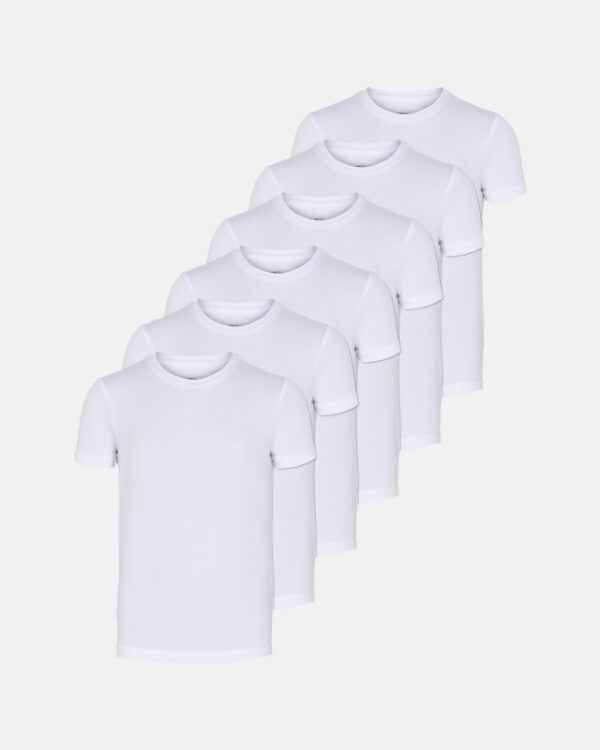 Bambus, T-shirt, 6-pak, Hvid - Dreng