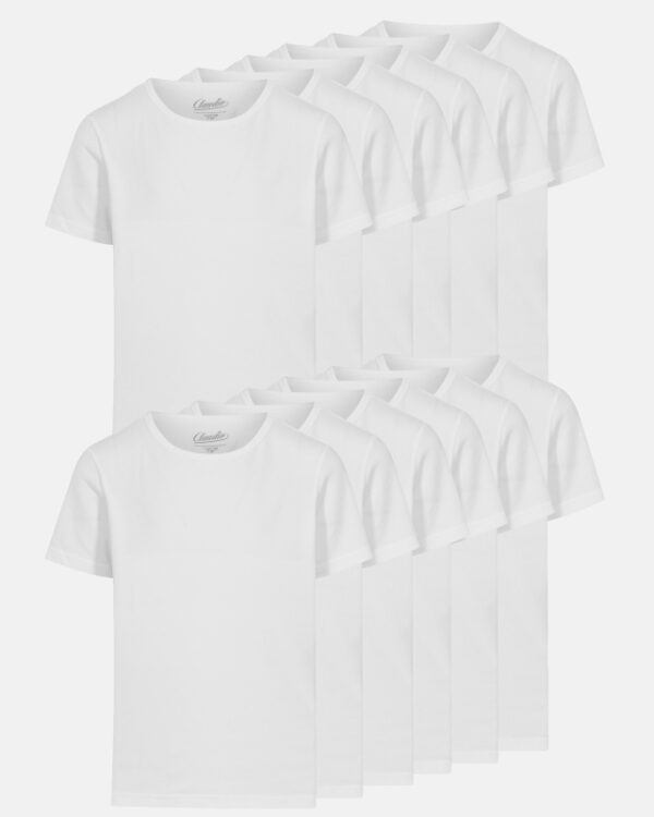 Økologisk bomuld, T-shirt, 12-pack, Hvid, Dreng