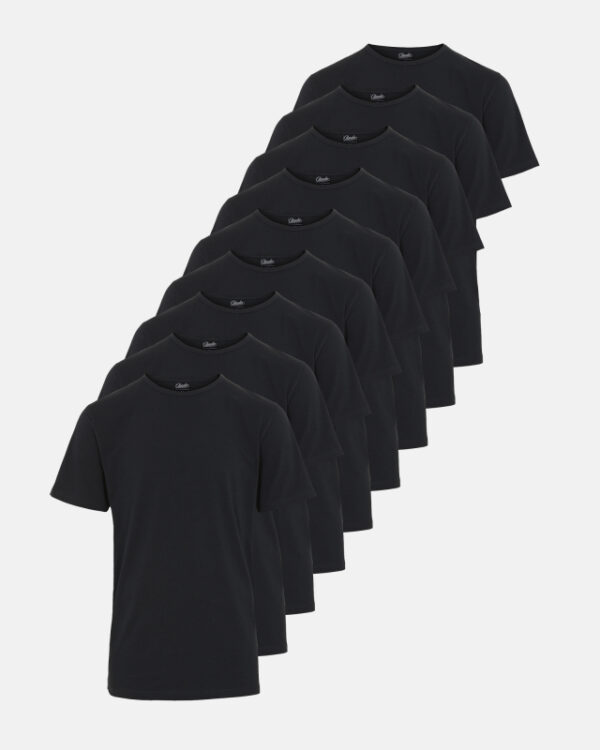 Økologisk bomuld, T-shirt, 9-pack, Sort