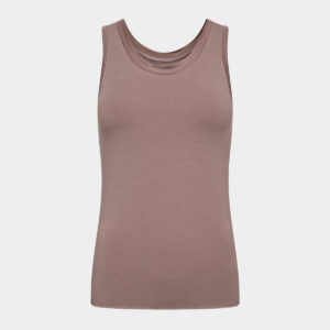 Taupe bambus tank top med feminine detaljer fra JBS of Denmark, XS