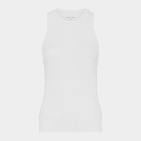 Hvid bambus tank top i rib fra Urban Quest, S