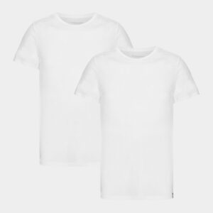 2 hvide bambus slim fit T-shirt med rund hals fra Copenhagen Bamboo, M