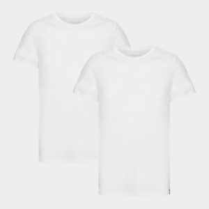 2 hvide bambus slim fit T-shirt med rund hals fra Copenhagen Bamboo, L