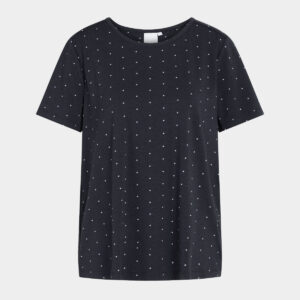 Bea kortærmet bambus T-shirt navy med prikker, M