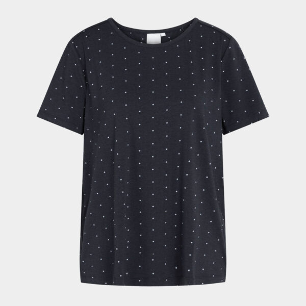 Bea kortærmet bambus T-shirt navy med prikker, M