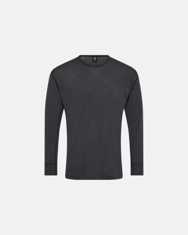 Langærmet t-shirt | 100% merino uld | Grå