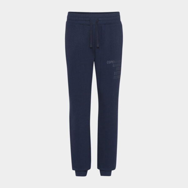 Navyblå bambus sweatpants med logo fra Copenhagen Bamboo, S