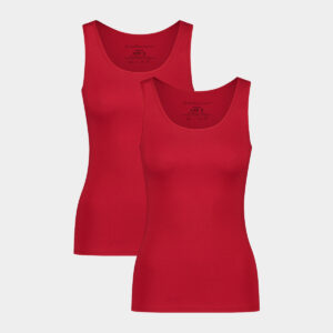 2 stk bambus tank top rød til dame fra Bamboo Basic, M